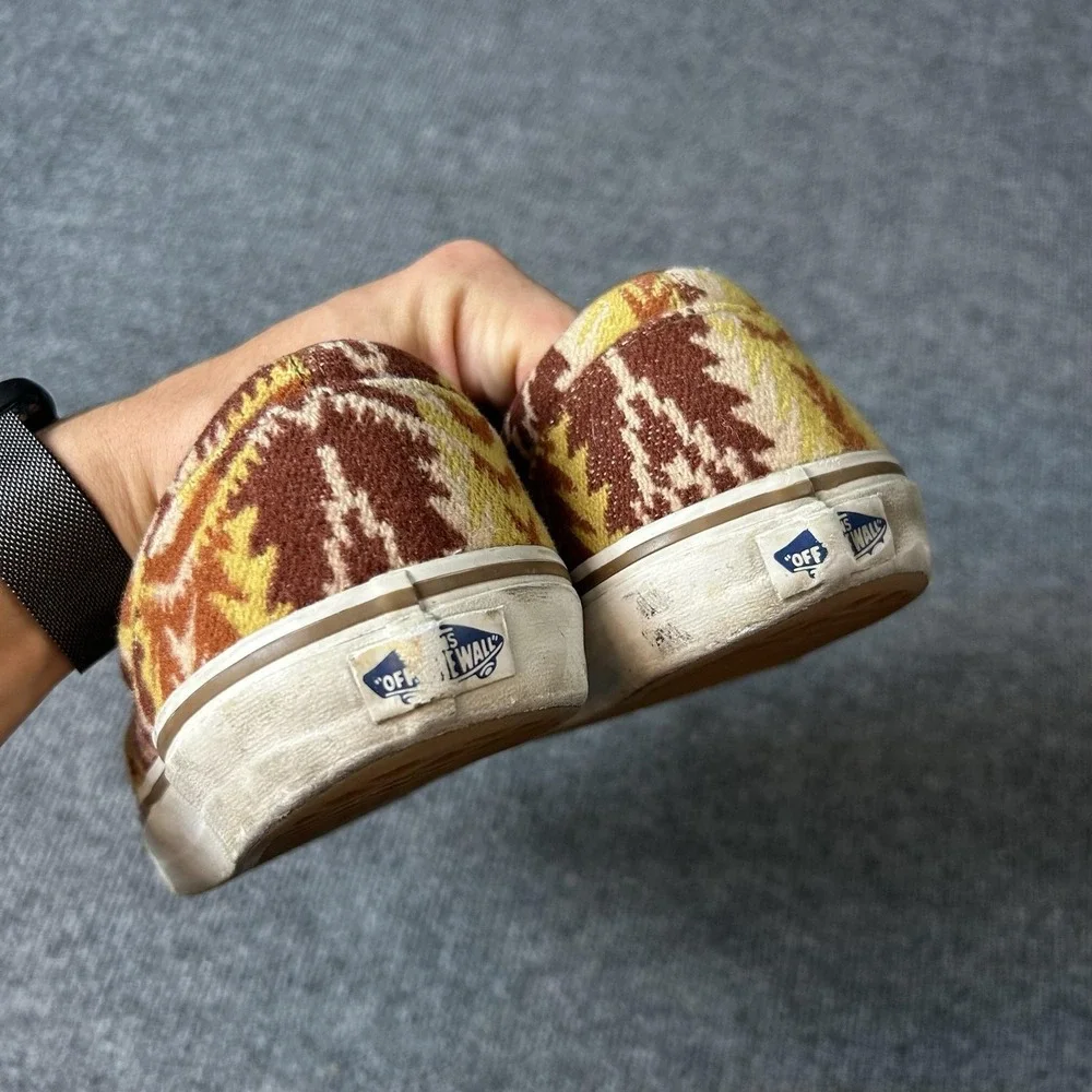 Vans Era Pendleton Shoes Mens Size 10.5 Brown Wool Geometric Pattern Sneakers